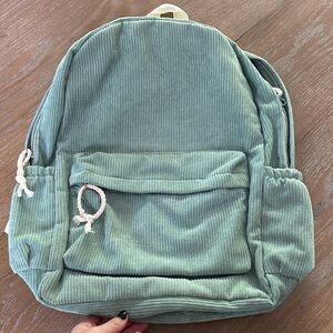 Green Corduroy Backpack